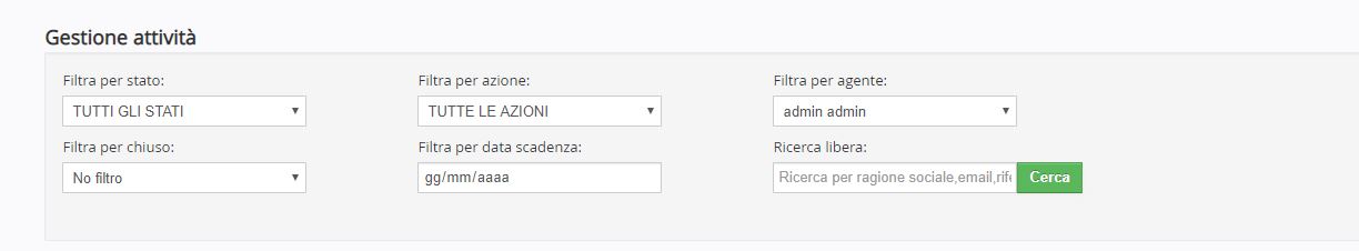 Gestione attività CRM